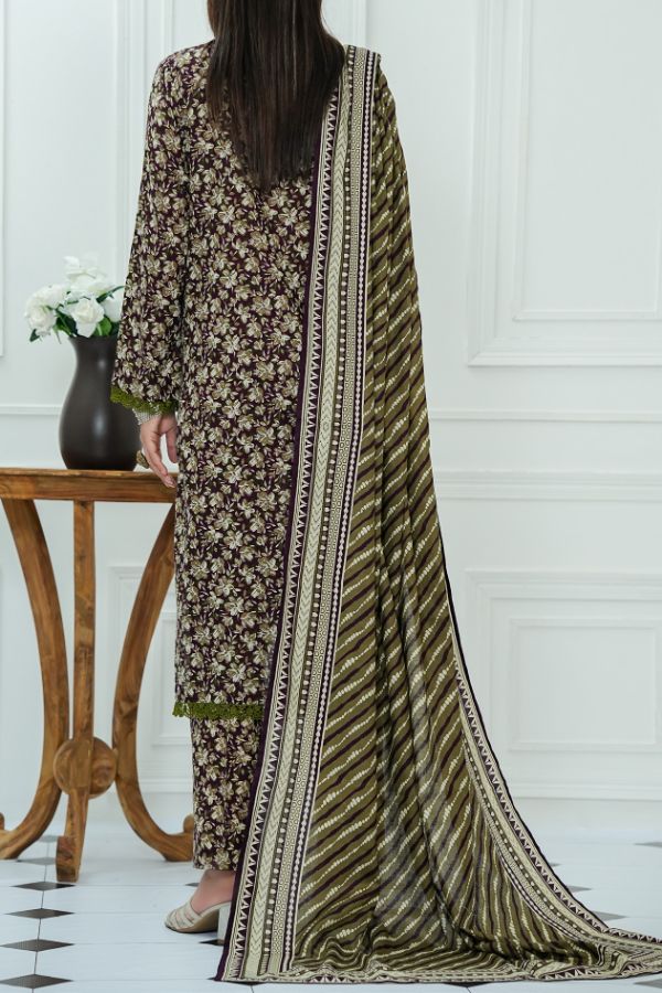 VS Daman Print Lawn`25 D#818 Purple