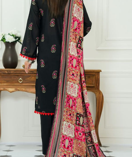 VS Daman Print Lawn`25 D#819 Black