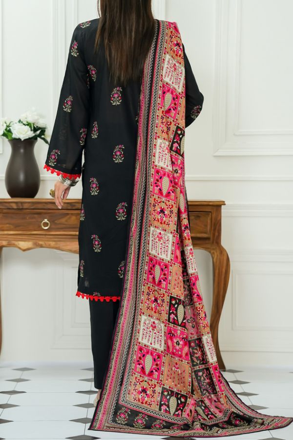 VS Daman Print Lawn`25 D#819 Black