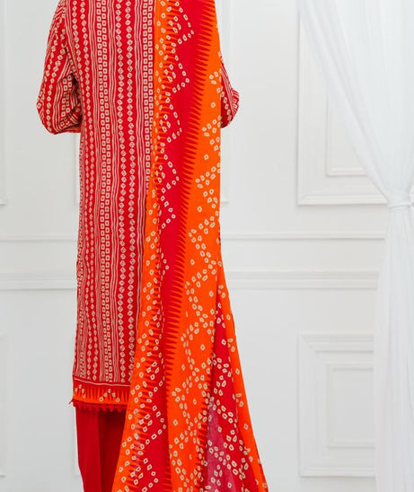 VS Daman Print Lawn`25 D#820 Red