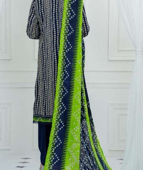 VS Daman Print Lawn`25 D#820 Nevy Blue