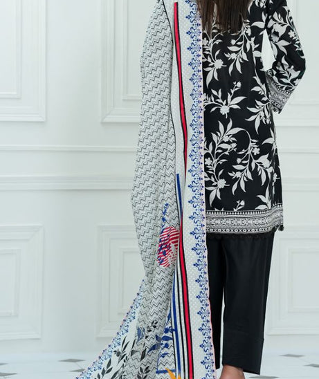 VS Daman Print Lawn`25 D#813 Black