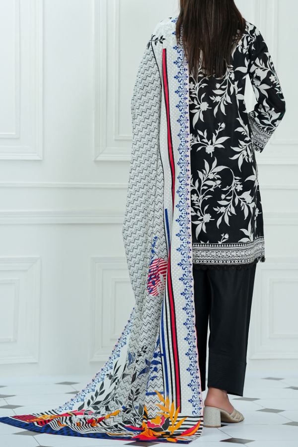 VS Daman Print Lawn`25 D#813 Black
