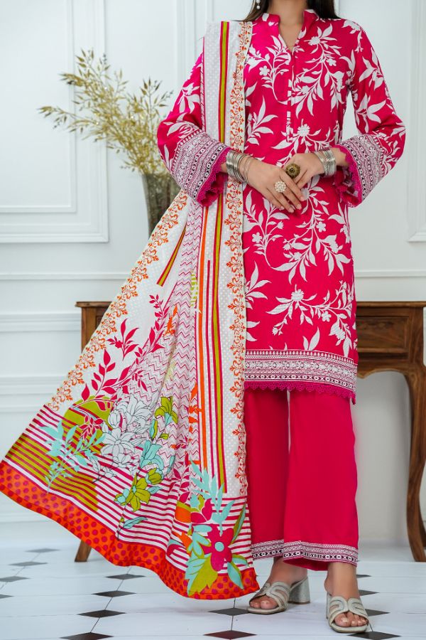 VS Daman Print Lawn`25 D#813 SH Pink