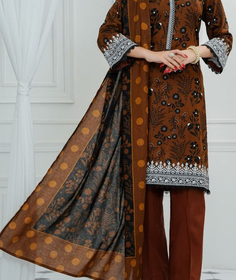 VS Daman Print Lawn`25 D#814 CH Brown
