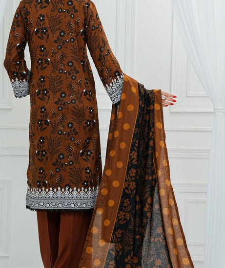 VS Daman Print Lawn`25 D#814 CH Brown