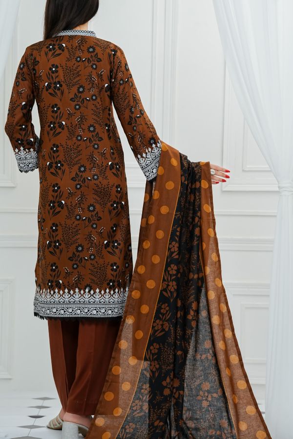 VS Daman Print Lawn`25 D#814 CH Brown