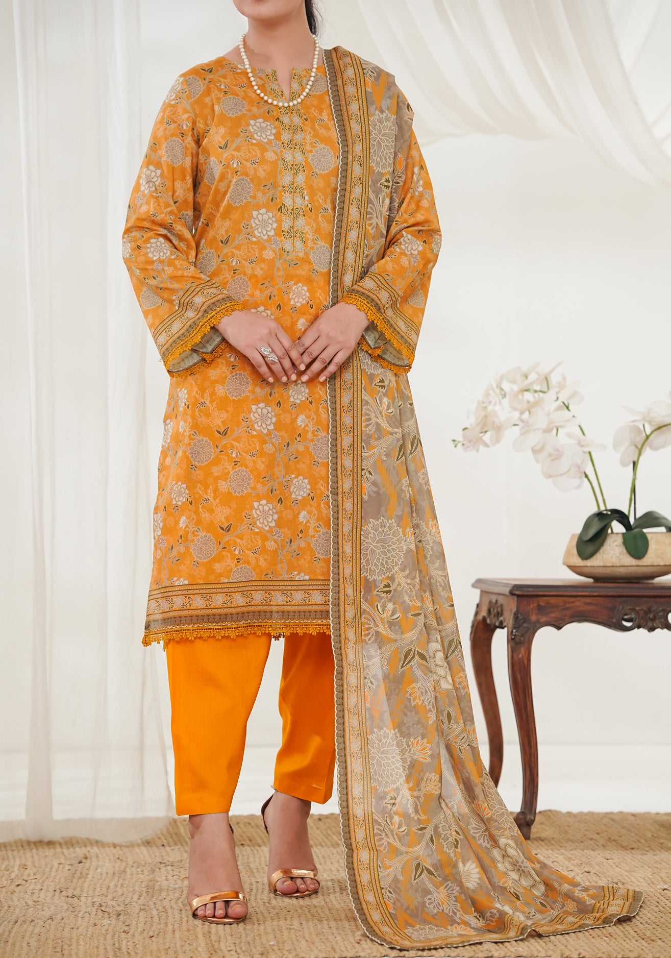 VS Misri Digital Lawn`26 D#763 (Mustard)