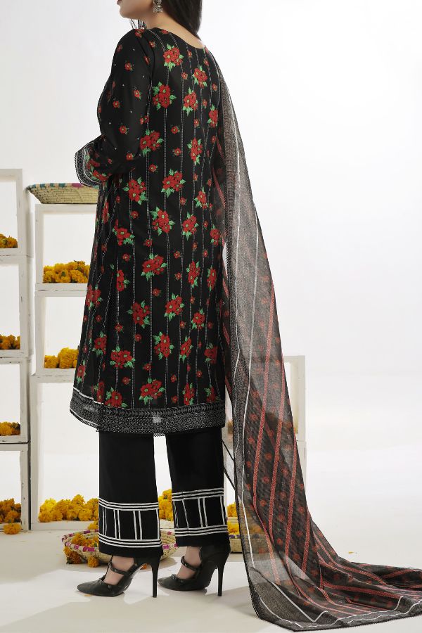 VS Sufinas Print Lawn`24 AHD#390 Black