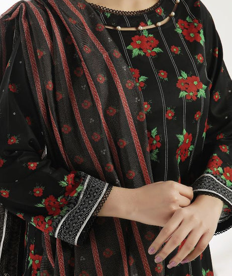 VS Sufinas Print Lawn`24 AHD#390 Black