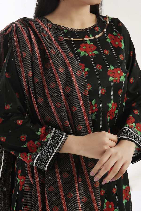 VS Sufinas Print Lawn`24 AHD#390 Black