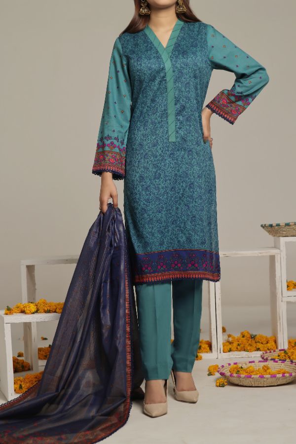 VS Sufinas Print Lawn`24 AHD#392 Sea Green