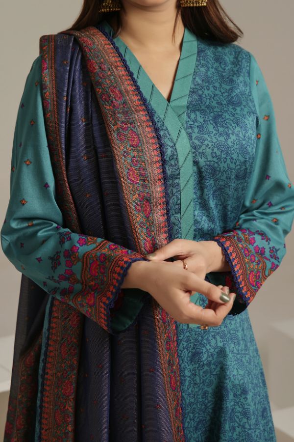VS Sufinas Print Lawn`24 AHD#392 Sea Green