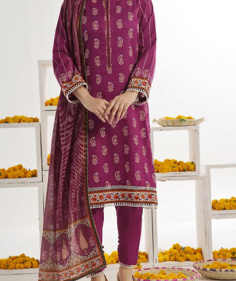 VS Sufinas Print Lawn`24 AHD#393 Magenda