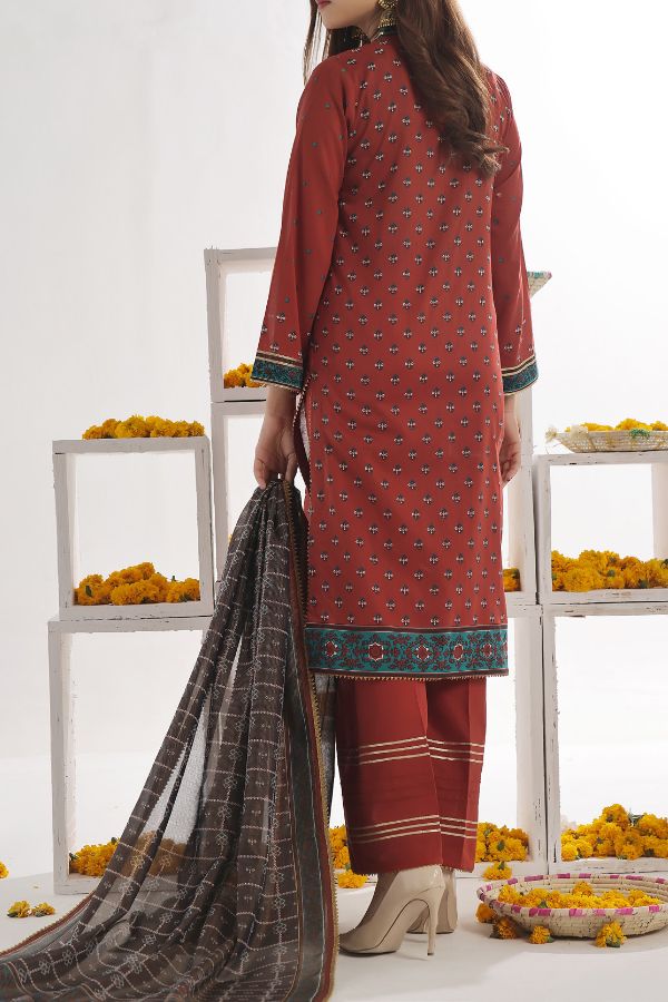VS Sufinas Print Lawn`24 AHD#394 D-Rust