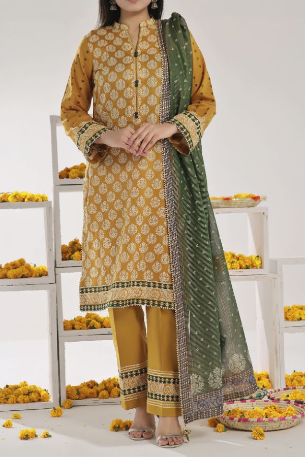 VS Sufinas Print Lawn`24 AHD#395 D-Mustard