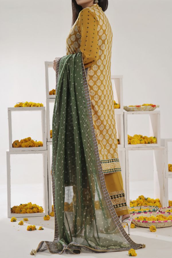 VS Sufinas Print Lawn`24 AHD#395 D-Mustard