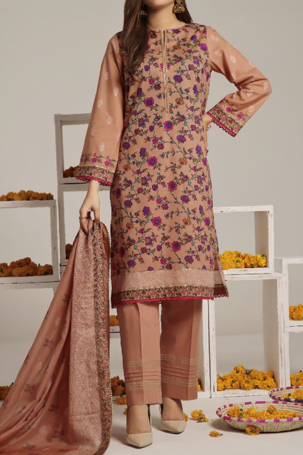 VS Sufinas Print Lawn`24 AHD#397 D-Peach
