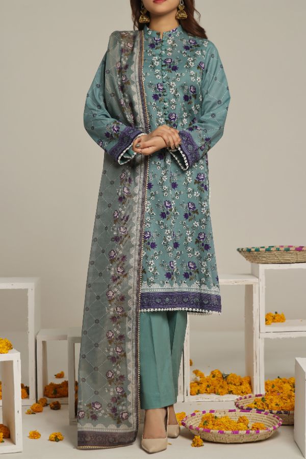 VS Sufinas Print Lawn`24 AHD#398 L-Green