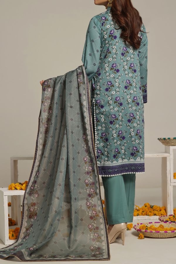 VS Sufinas Print Lawn`24 AHD#398 L-Green
