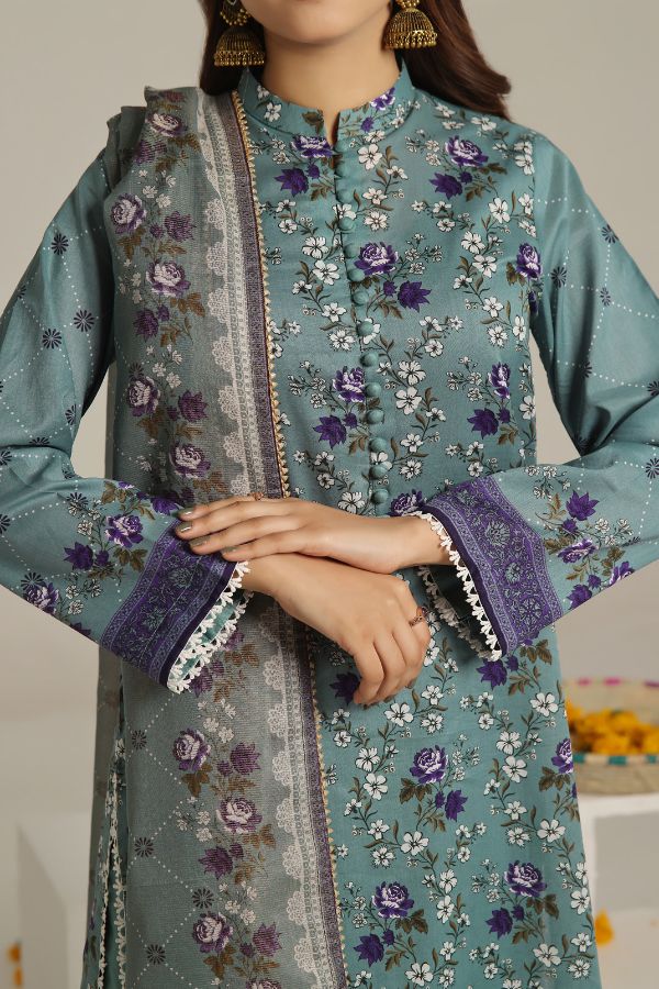 VS Sufinas Print Lawn`24 AHD#398 L-Green