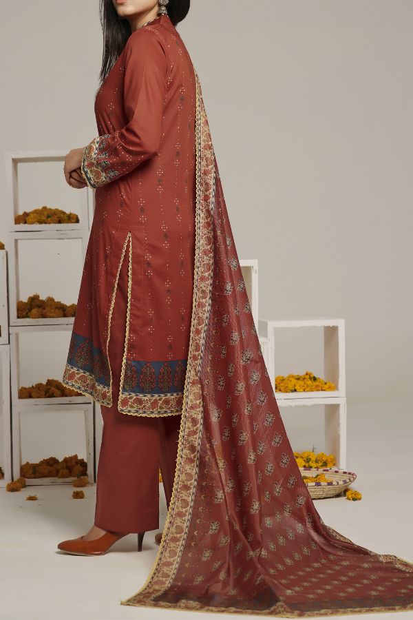 VS Sufinas Print Lawn`24 AHD#399 Rust