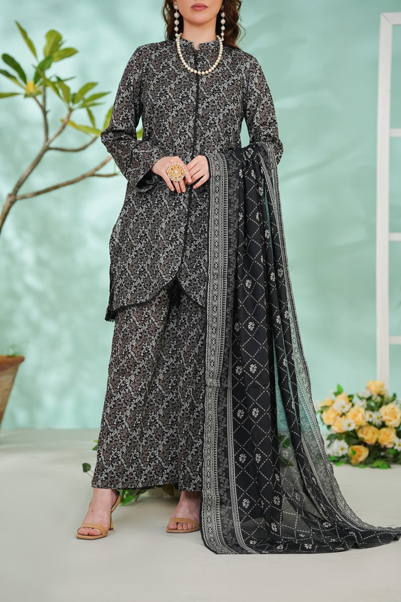 VS Daman Print Lawn`26 D#815 (Black)