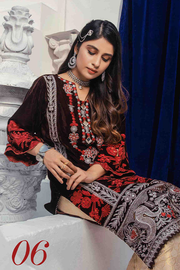 Al Zohaib Velveto Emb Shirt`20 D#6