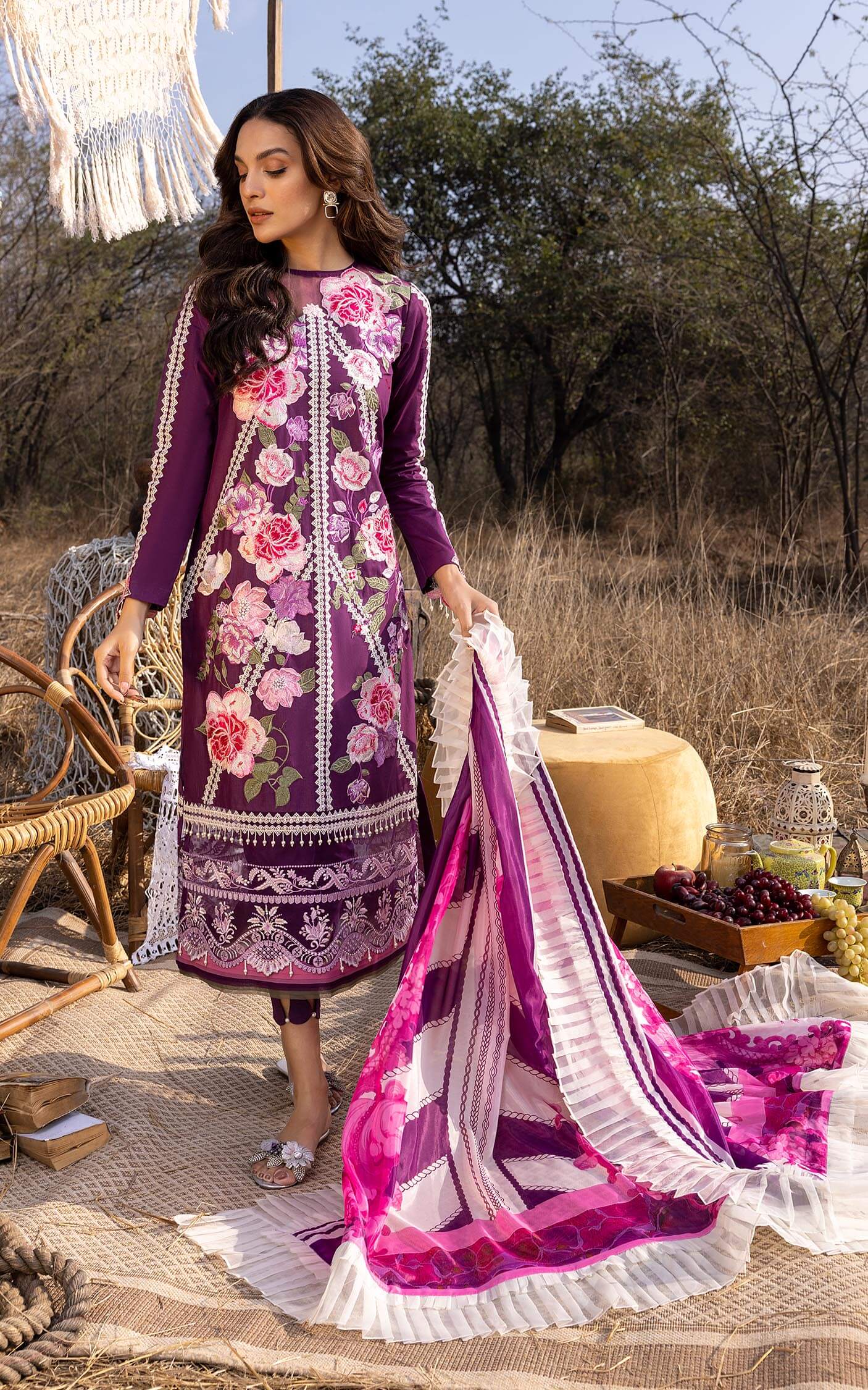 Asifa &amp; Nabeel Aleyna Lawn Summer'23 ASL#09 (Violette)