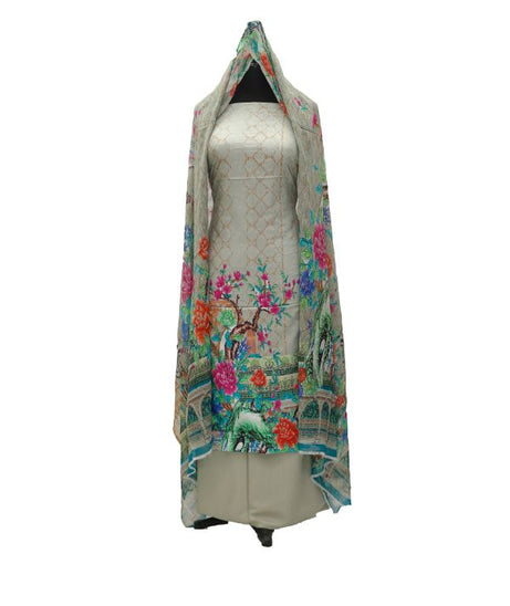 Viscose Emb Chiffon Dupatta 3Pcs D#2-05