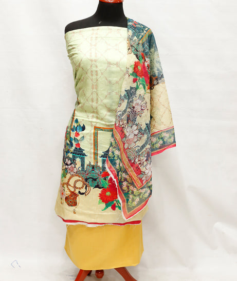 Viscose Emb Chiffon Dupatta 3Pcs D#2-16