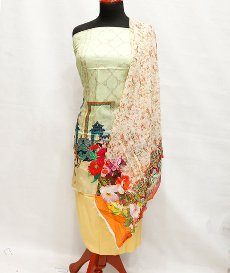 Viscose Emb Chiffon Dupatta 3Pcs D#2-20