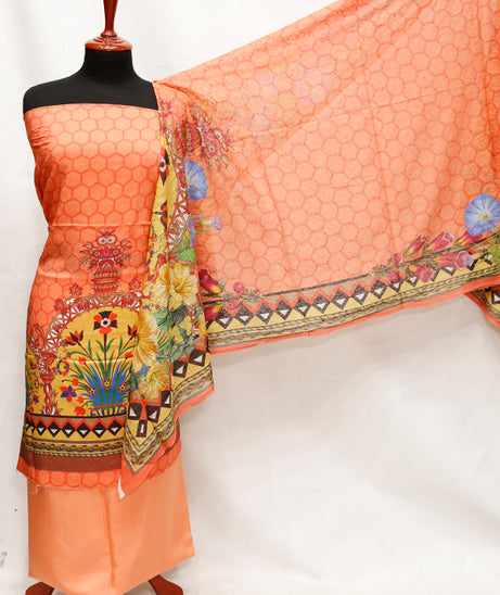 Viscose Emb Chiffon Dupatta 3Pcs D#2-27