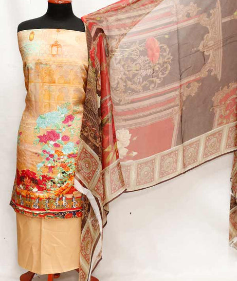 Viscose Emb Chiffon Dupatta 3Pcs D#2-15