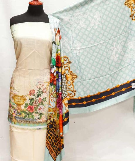 Viscose Print C/Dupatta 3Pcs D#1-B