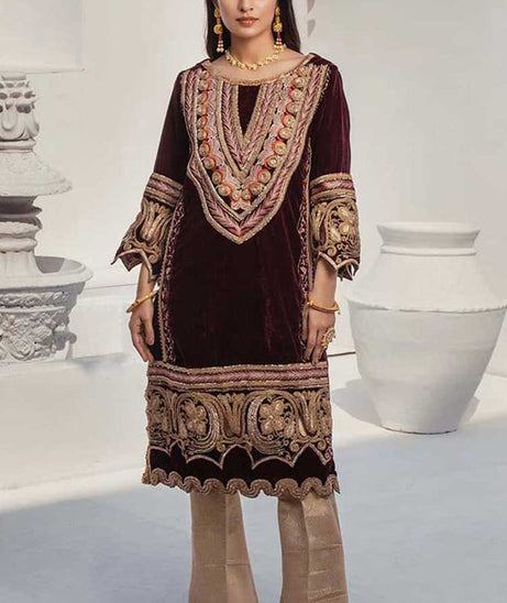 Al-Zohaib Velveto Emb Shirt`20 D#4