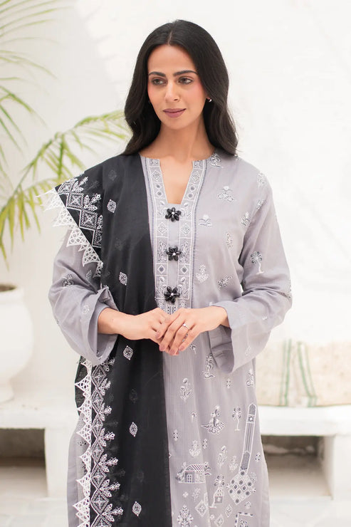 Rashid White Emb Lawn'24 D#8164