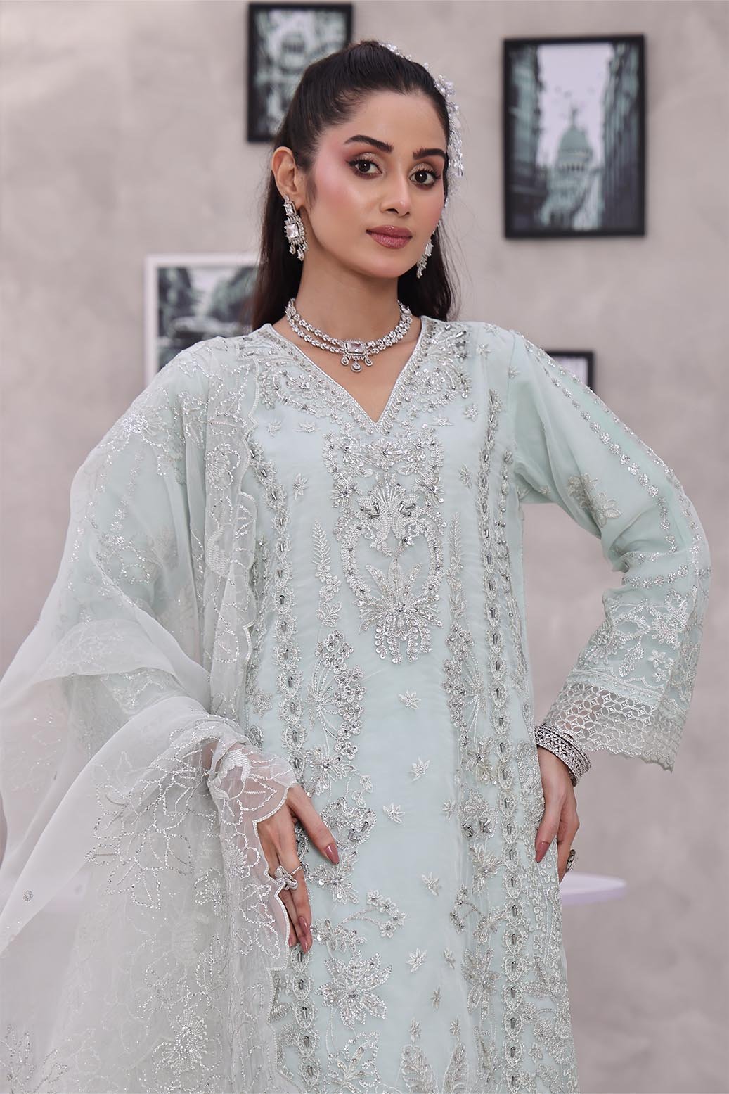 Mi Creation Sania L/Organza`25 D#1 (A Green)