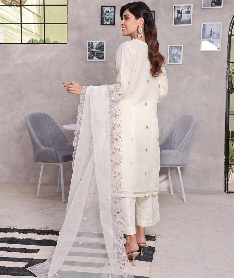 Mi Creation Sania L/Organza`25 D#1 (Cream)