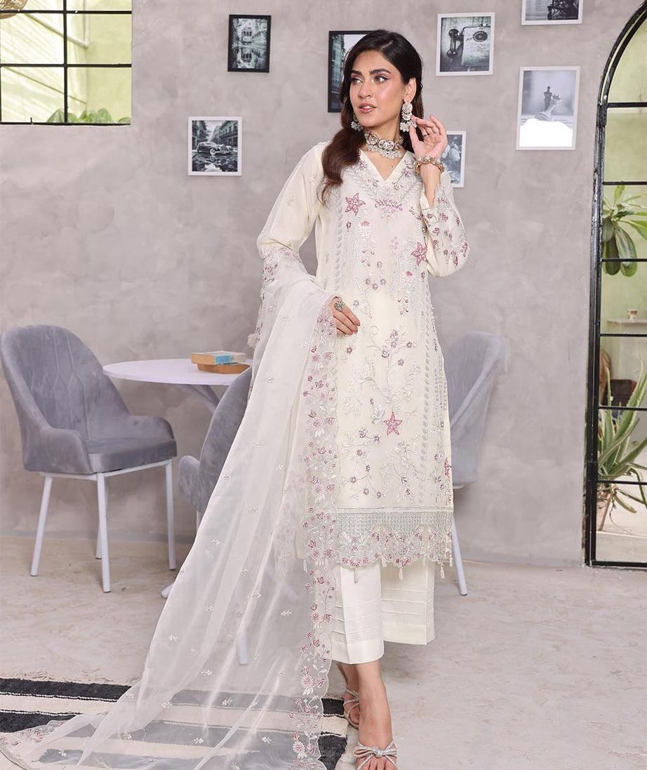 Mi Creation Sania L/Organza`25 D#1 (Cream)