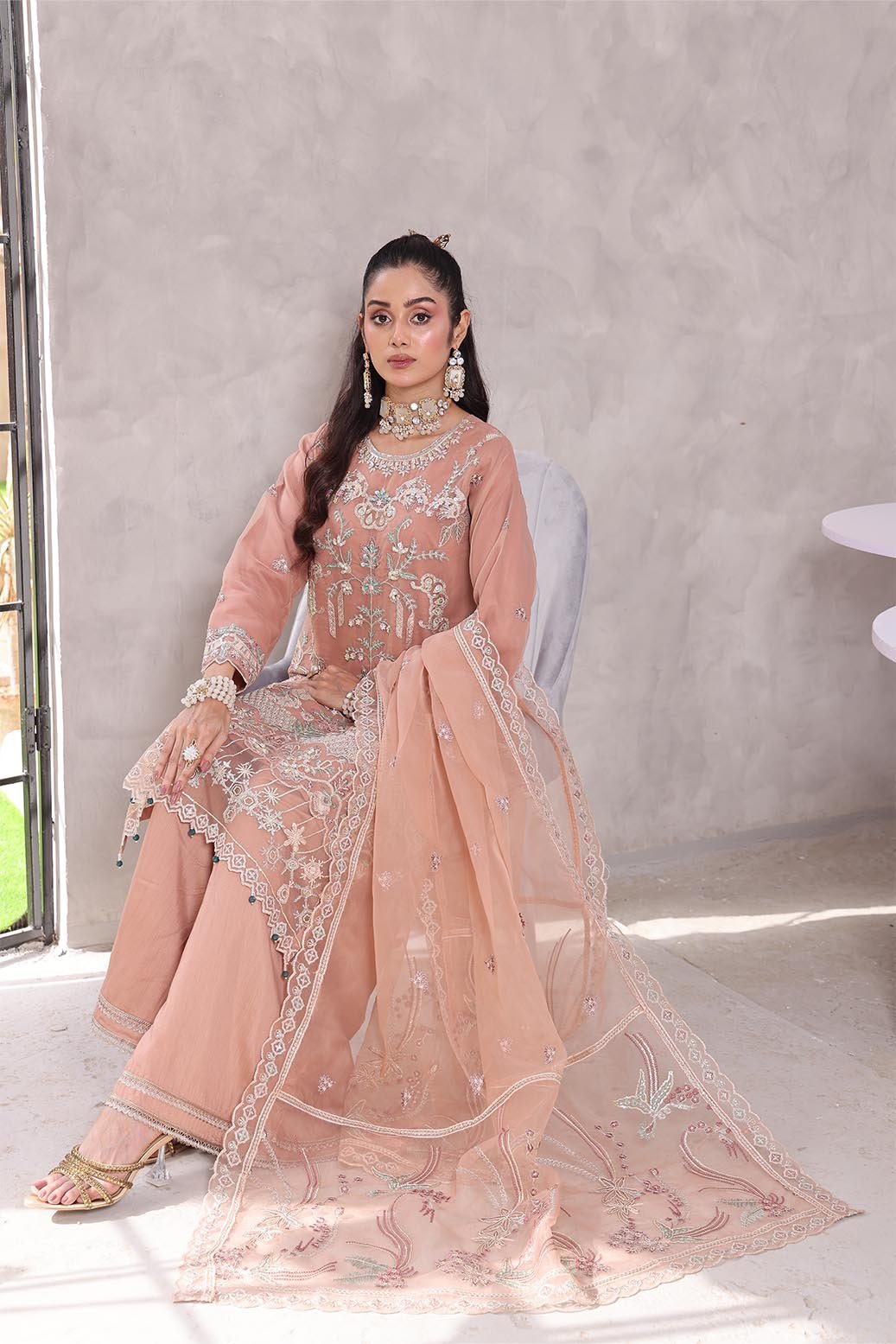 Mi Creation Sania L/Organza`25 D#1 (LT Pink)