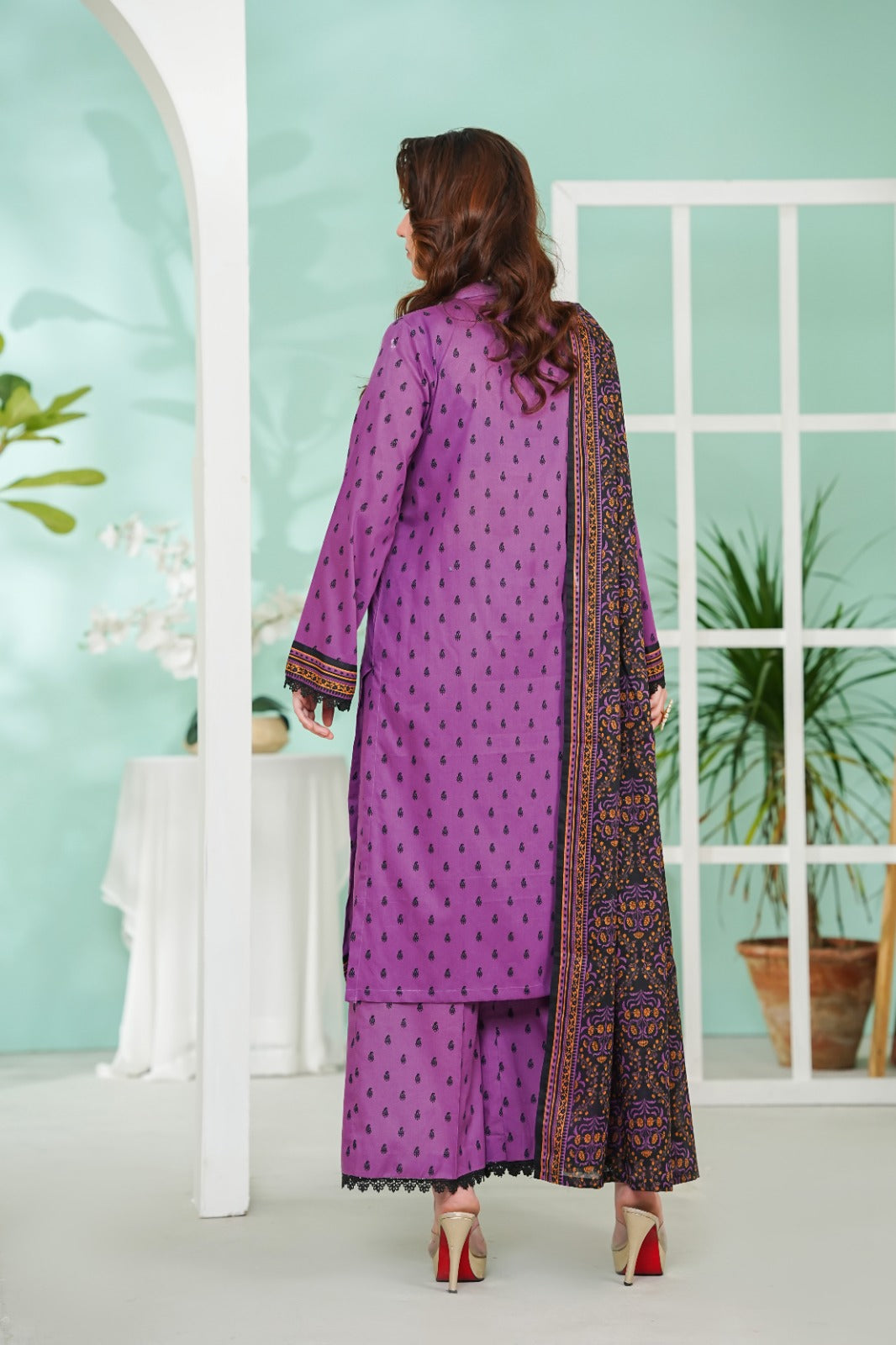 VS Daman Print Lawn`26 D#817 (Purple)