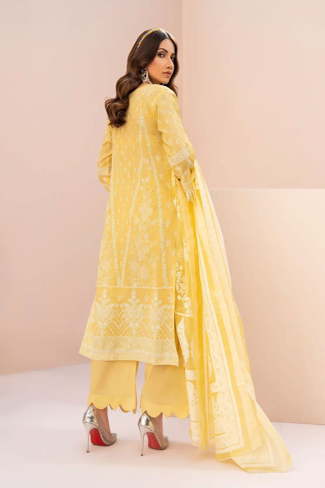 Rashid White Emb Lawn'23 D#5562 Lemon