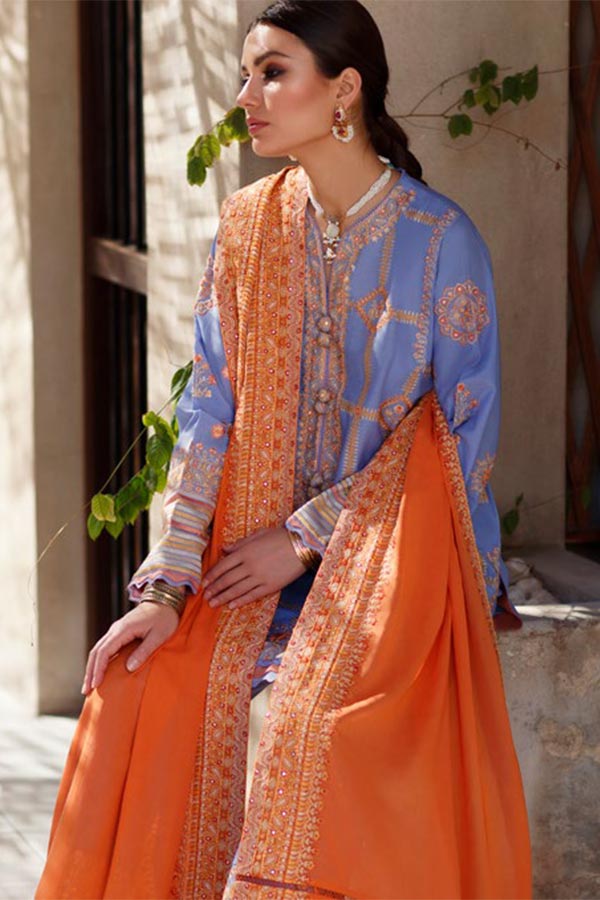 Zaha S/S Luxury Lawn'22 ZL#13-A LINA