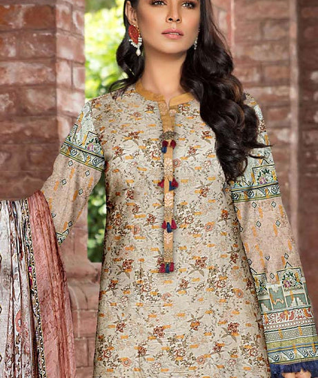 Zaib Tan Aashna Lawn`23 Vol-103 D#01 Ash White