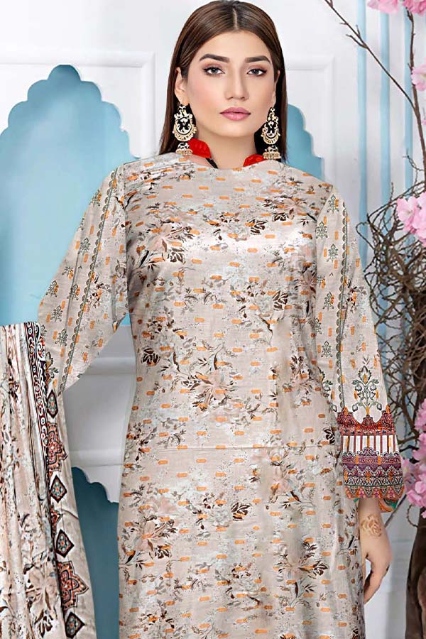 Zaib Tan Aashna Lawn`23 Vol-103 D#01 L-Peach