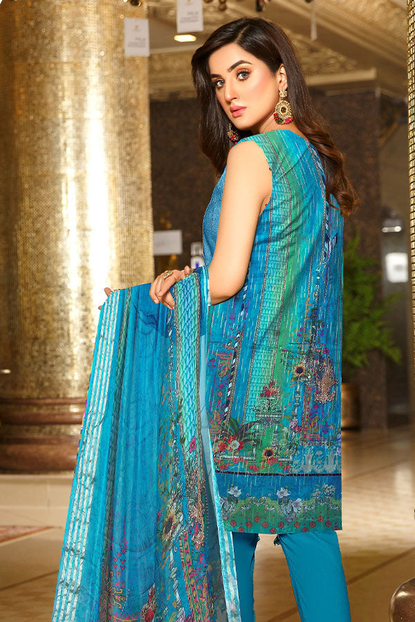Zaib Tan Barosha Emb Dupatta`22 (Vol-2) Ferozi