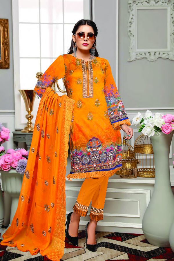 Zaib Tan Luxury Emb Lawn`22 (Vol-3) D#06