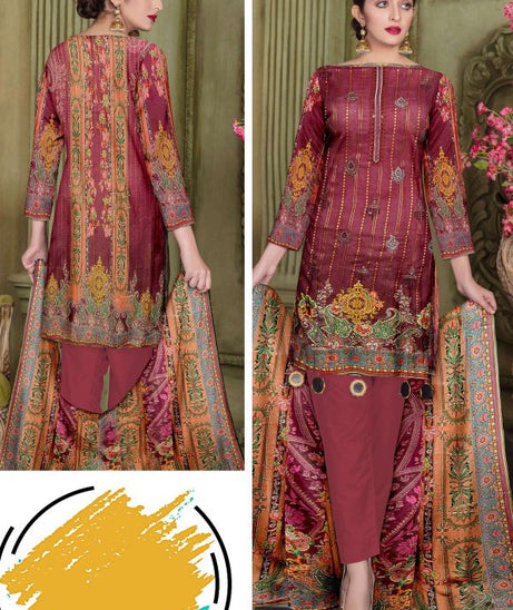 Zaib Tan Rubaru Lawn`23 (Vol-104) (Maroon)