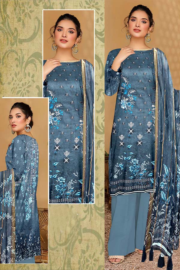 Zaib Tan Shahwar Lawn`23 Vol-105 D#01 G-Grey